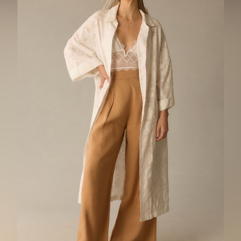 NWOT Anthropologie textured collared duster